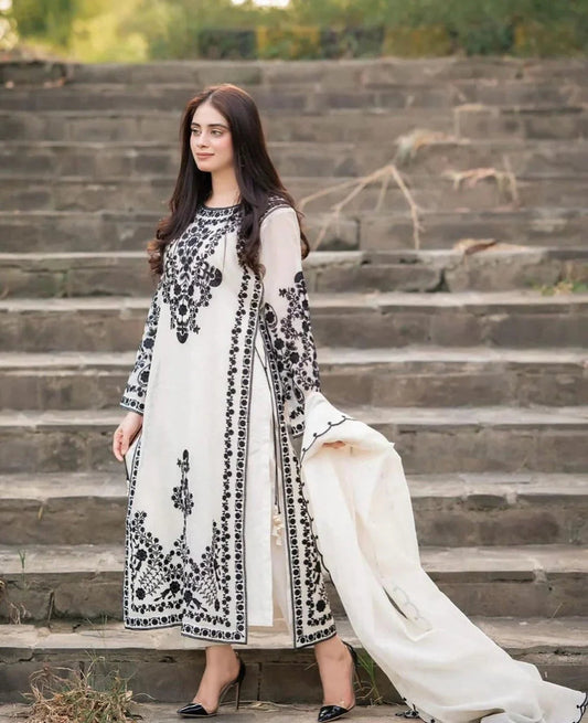 Jazmin Lawn 3PC Embroidered With Lawn Embroidered Dupatta-1031
