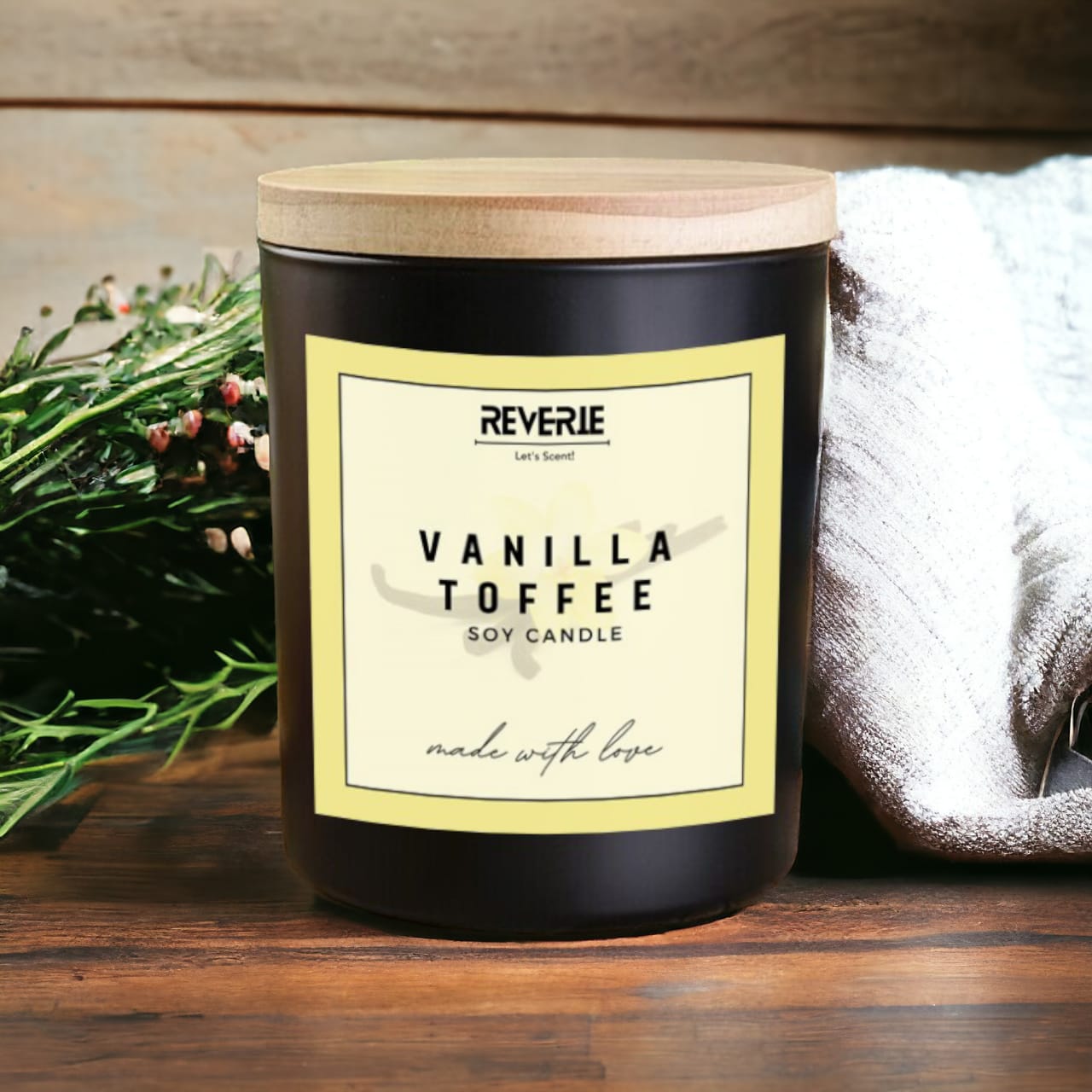 VANILLA TOFFEE Premium Soy Wax Scented Candle